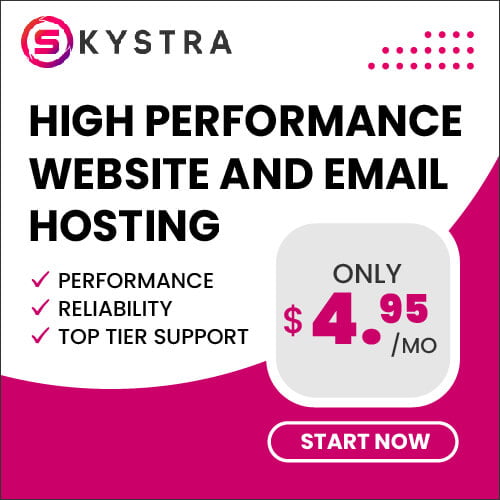 Ad - Skystra Website and Email Hosting - Click to learn more.
